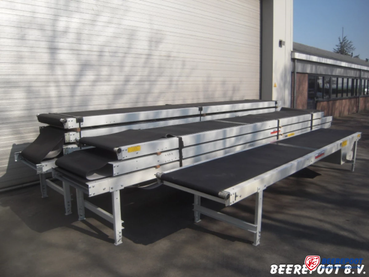 Bandtransporteurs: 4 stuks x 800 mm bandbreedte